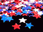 Red, White and Blue Star Confetti Mix, 1/4" by the packet or pound